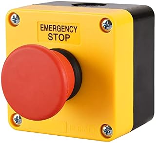 Heschen Red Sign Momentary Emergency Stop Switch Push Button Switch 660V 10A with Box NC
