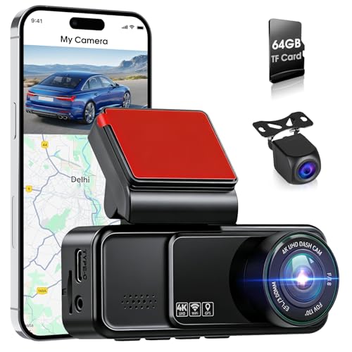 Caméra de tableau de bord double 4K UHD avec GPS et WiFi pour sécurité routière intégrée