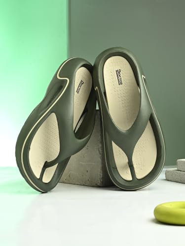 Image of DOCTOR HEALTH SUPER SOFT Men's EVA Flip Flops | Lightweight Cushioned Comfortable Thong Slippers | Anti-Skid Waterproof Soft Footbed Daily Wear Beach Bathroom Indoor Outdoor Flip Flops
