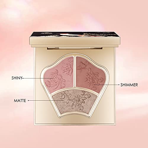 CATKIN X SUMMER PALACE Blusher Pink Nude Eyeshadow Palette Cheek Highlighter, 3-in-1 Moisturizing with Vitamin E Makeup Palette, 7.5g (C01) - Image 5