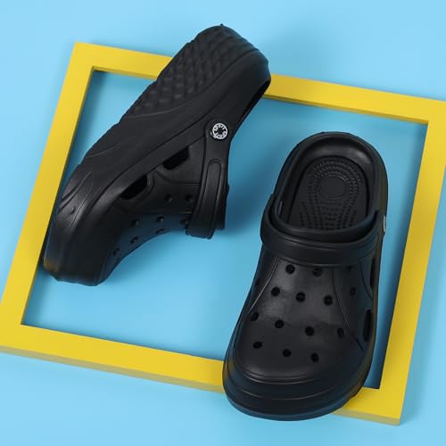 Image of FLIOZY Women's Gardener Platform Clogs Slippers Hight Heels Mules Clog Wedge Sandals Outdoor Beach Shoes