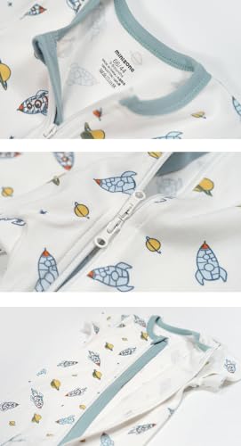 Teach Leanbh Baby Boys Girls 2 Pack 2 Way Zipper Footless Pajamas Cotton Short Sleeve Printing Romper Sleep and Play3