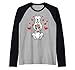 Dogo Argentino Kawaii Cane Peluche Cuore Dogo Argentino Maglia con Maniche Raglan