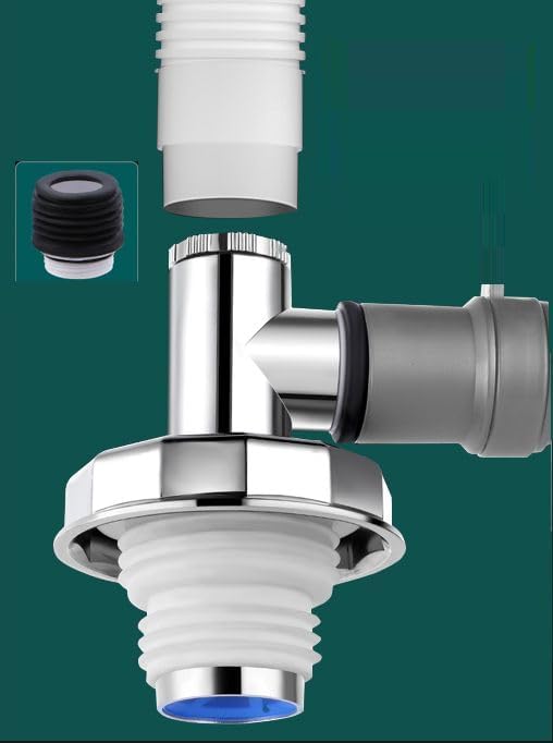 Image of Bathroom Floor Drain Connector | Water Drain Anti Core Overflow Elbow Outlet Pipe Connector for Washing Machine | Backflow Preventer Drainer (T-Shape Coupling)