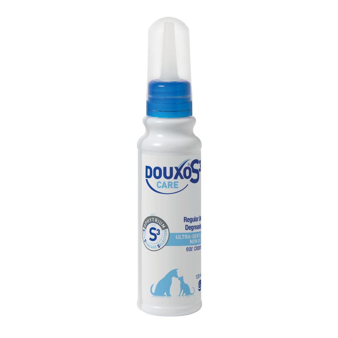DOUXO® S3 CARE Ear Cleaner 120ml | Vet-Recommended & Clinically Proven | For Dogs & Cats | Gentle, Regular Use | Cleans & Removes Wax | Soothes, Protects & Hydrates Sensitive Ears