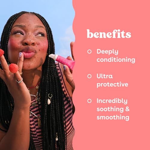 Image of eos Limited Edition 24H Moisture Super Balm, Raspberry Rose - Hydrating, Moisturizing Lip Treatment, For Dry Lips, Shea Butter, Cruelty-Free, 0.35 fl oz