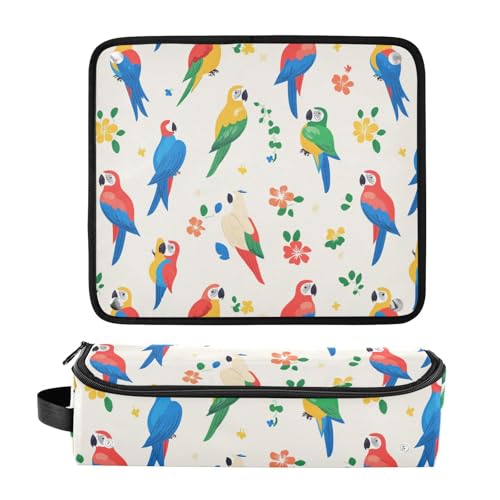 Bolsa organizadora de viaje para herramientas de cabello Funny Parrots, resistente al calor y al agua miniatura 3
