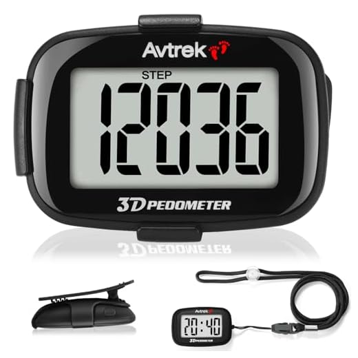 Podometro 3D de Alta Precision para Caminar Pantalla Gigante con numeros Contador de Pasos Clip para Correr con indicador de Tiempo y retroiluminacion LED (Negro)
