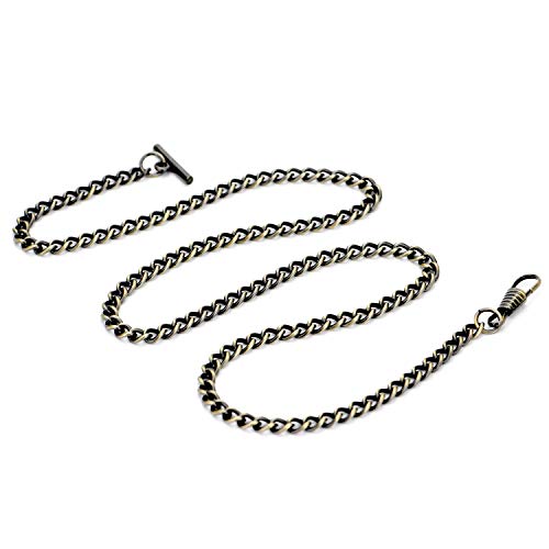 Cadena de reloj de bolsillo anticaída con barra T-bar metálica de 60cm 2