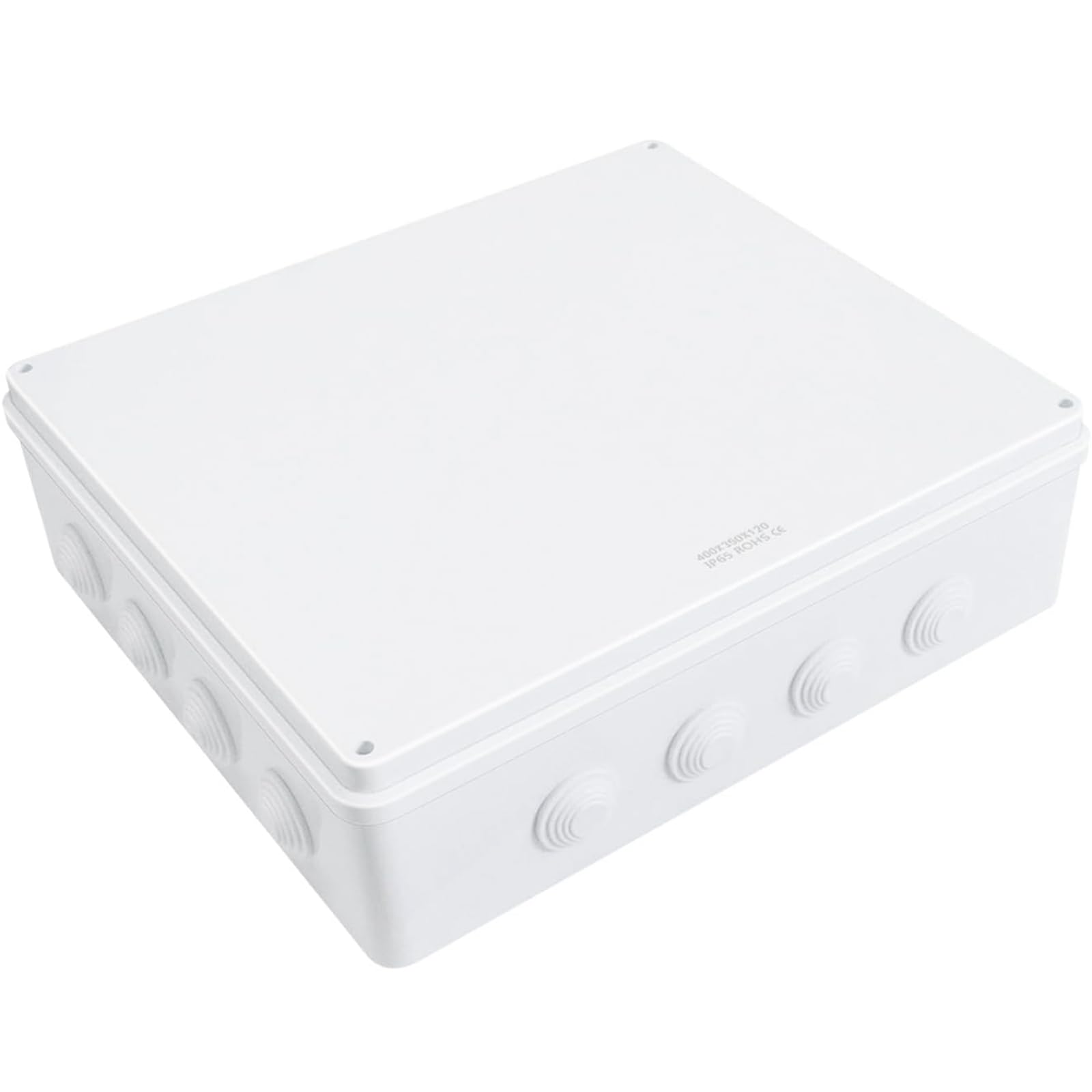 MACHSWON IP65 Junction Box 400x350x120mm ABS Waterproof Junction Box Dustproof Indoor Outdoor Box Cable Connection Protective Enclosure Open Hole with Rubber Plug