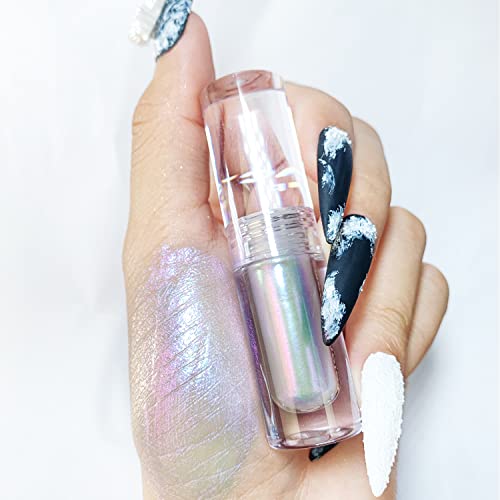 Charmacy Multichrome Liquid Glitter Eyeshadow, Color Changing Eyeshadow, Metallic Pigmented Long Lasting With No Crease Sparkling Eyeshadow Chameleon Makeup (Pink-Purple-Sliver #11) #TOP2