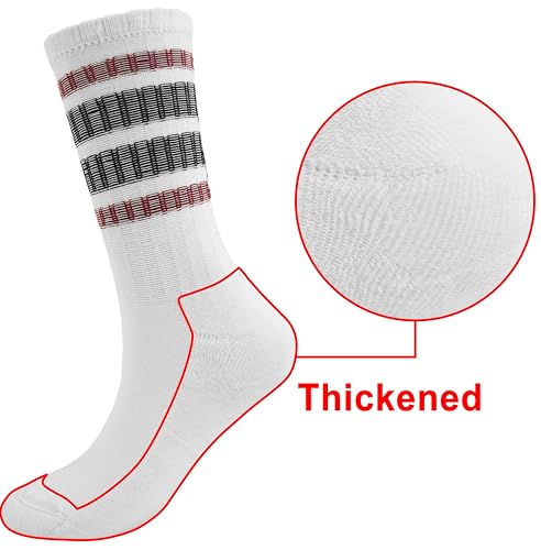 Image of BomKinta Striped Crew Socks Women - Retro Novelty Socks - Stretchy Casual Athletic Cotton Gifts Sock Size 5-10