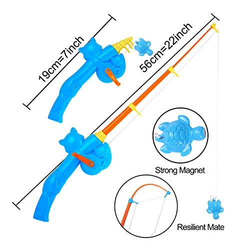 Carevon Magnetic Fishing Toys For Kids Ages 4-8, Fishing Game Pool Toys For Kiddie Pool 3-4 Yeas, 40Pcs Floating Bath Fishing Toys For Bathtub Fun #TOP2