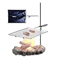 Stromberg Carlson Stake & Grill, Camping Grill, Open Fire Cooking Equipment, Fire Pit Accessories, Campfire Grill Grate, 15"x22" w/ 36" Long Stake