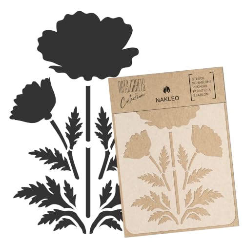 NAKLEO Malschablone für Handwerk A5 15x21cm, Orientalischer Mohn – Ansicht 1