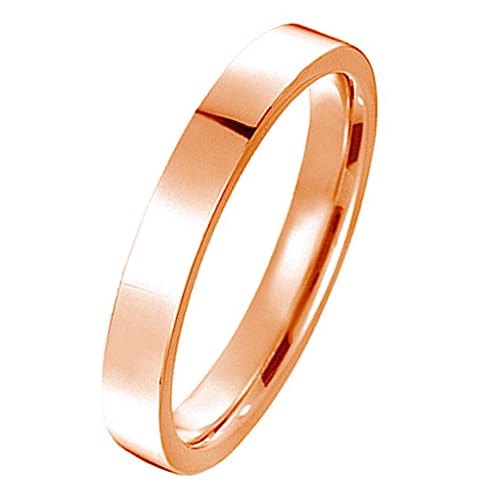 Gemini Flat Court Comt Fit Rose Gold Couple Titanium Wedding Ring 4Mm Us Size 7.25 Valentine's Day Gift #TOP18