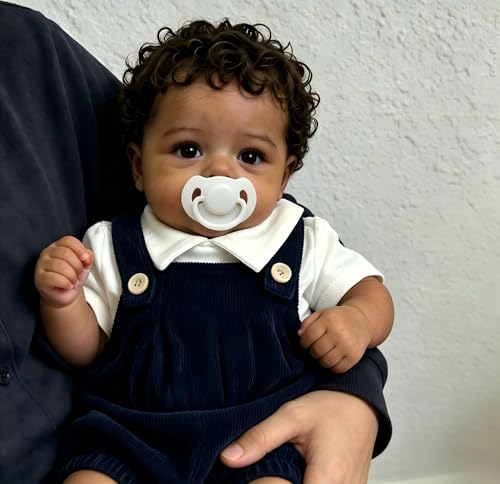 Muñeca Reborn Negra Realista 46 cm para niños 3+ miniatura 3