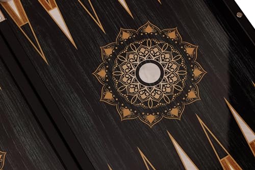 HBS GAMES Midnight Pearl Design Backgammon Brettspiel 48 Zentimeter aus Holz mit Acryl-Spielsteinen Freunde und Erwachsene