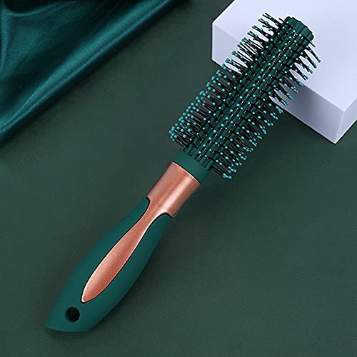 RN BEAUTY Styling Brush Detangling Brush Anti-Static Massage Hair Brushes Nylon Bristle Pins Blow Drying Detangler Hairbrush for Women of All Hair Styling Types Blackish Green Color – Round