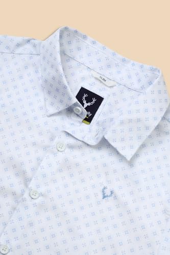 Image of Allen Solly Boys' All-Over Print Shirt | Bow Tie Detail | Regular Fit | Wedding & Festive