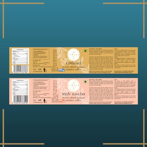 Image of The Circle Of Aroma Signature Instant Coffee|100% Arabica|Rich Aroma|No Added Sugar|Combo Of 2|Irishmocha & Caramel|50g(25 Cups) Each Flavour|Enjoy Hot /Cold