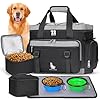 IGOLUMON Dog Travel Bag Large Pet Travel Bags Set for Supplies Weekend Travel Kit Tote Organizer Multi-Pockets Food Travel Bag with 2 Extra Large Food Containers, 2 Dog Bowls, 1 Feeding Mat