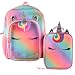 CLUB LIBBY LU Ombre Unicorn Backpack with Lunch Box Set for Girls, 3 Piece Value Bundle, 16 Inch