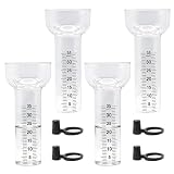 Lot de 4 pluviomètres en verre de rechange avec support, diamètre de la bouche 8 cm, verre...