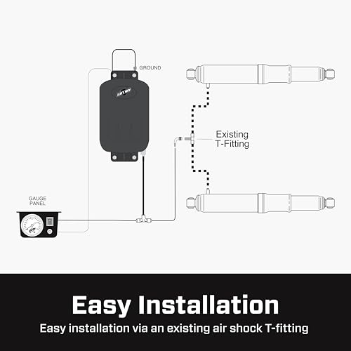 Air Lift Air Shock Controller Air Compressor and Pressure Gauge - 25804
