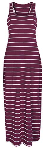Image of Roselux Women Sleeveless Scoop Neck Striped Maxi Sundresses Loose Racerback Long Dress