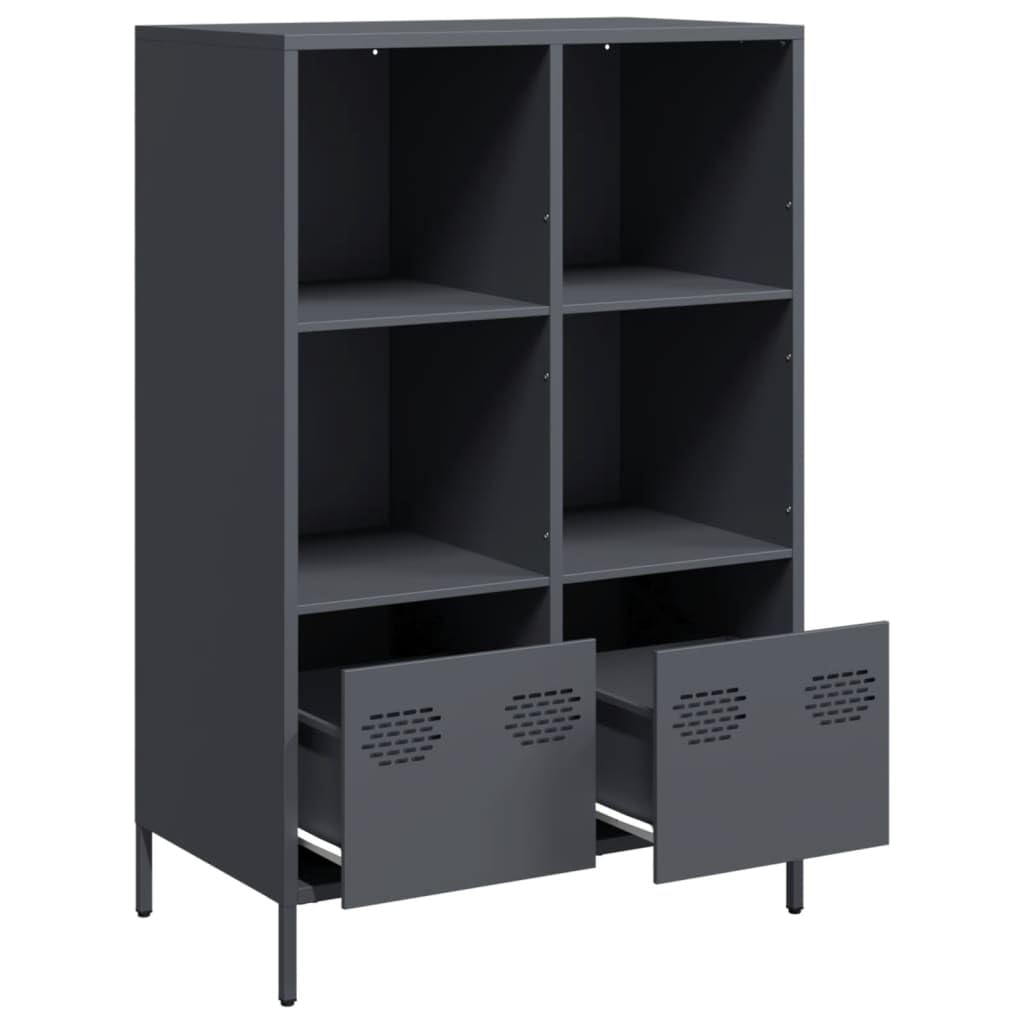 Armadio alto in metallo, colore antracite, 68 x 39 x 103,5 cm