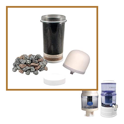 Nikken Aqua Pour 1 Filter Cartridge 1 Micro Sponge Pre Filter 1 Ceramic Pre Filter 1 Mineral Stones 1361 1362 1364 1386 Replacement For Gravity