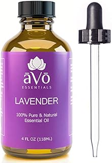 aVo Essentials Pure Lavender Essential Oil, Therapeutic Grade for Aromatherapy with Glass Dropper