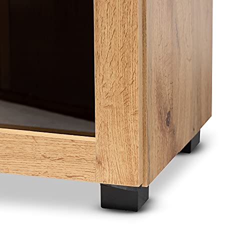Baxton Studio Mason Storage Cabinet, Oak Brown/Black #TOP7