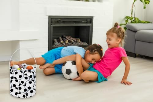 Image of Soccer Bucket,Kids Bucket, Small Gift Bucket with Handles for Kids Room Decor.Toy Bucket.(Soccer)