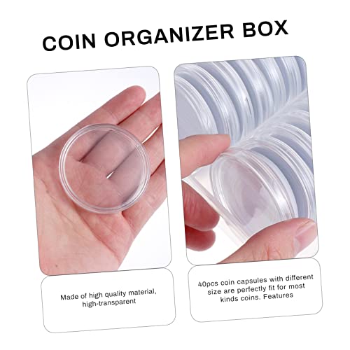 Caja transparente para 40 cápsulas de monedas miniatura 3