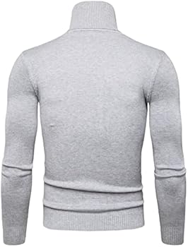 POIUIYQA Pull Col Roulé Homme Couleur Unie Sous Pull Homme