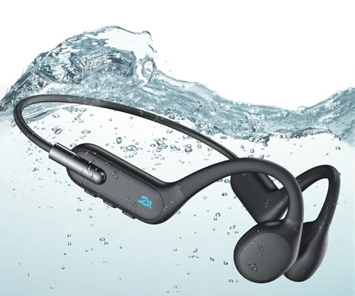 Bone Conduction Headphones Swimming Headphones, IP68 Waterproof Wireless Headset Bluetooth v5.3, Built-in 32GB with MP3 Player, Open Ear Sports Earphones for Swimming, Sports, Running, Driving