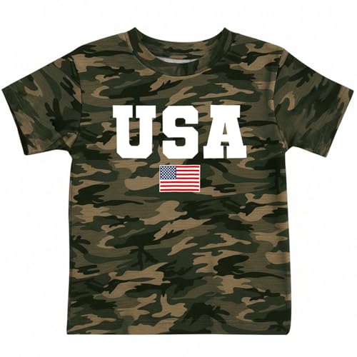 Image of 4th of July Shirts Toddler Boys Girls American Flag USA T-Shirt Kids Patriotic Tee Tops