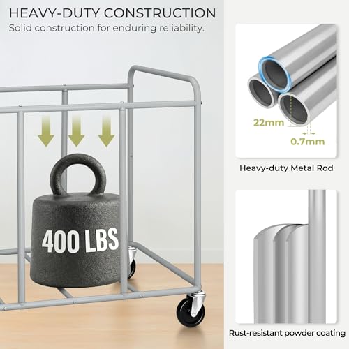 Image of 430L Commercial Laundry Cart with Wheels, Large Heavy Duty Rolling Laundry Hamper With Handle and Removable Waterproof Liner Bag, Industrial Dirty Clothes Hampers for Home & Hotel