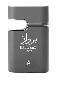 KHADLAJ PERFUMES Barwaaz Solid Grey Eau de Parfum Spray for Unisex, 3.4 Ounce