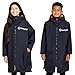 FREESPIRIT Kids' Aquarobe Pro with Hood, Deep-Pile Fleece Lining & 2 Zipped Pockets, Waterproof, Long-length & Oversized Drying Robe (UK, Age, 8 Years, 10 Years, Regular, Navy)