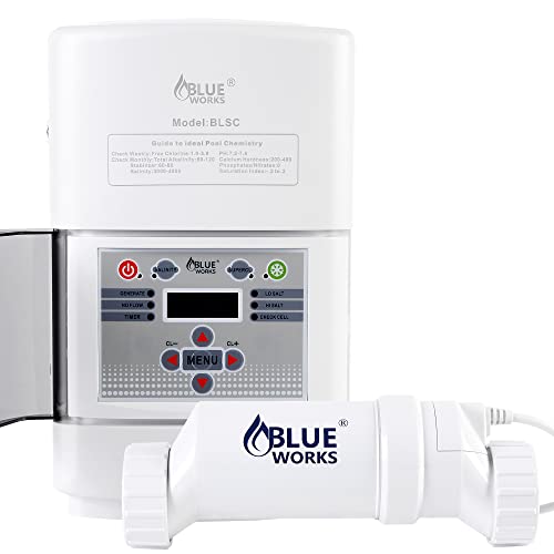 BLUE WORKS Salt Water Pool Chlorine Generator System BLSC Chlorinator | Cell Plates provided by American Company(25,000 Gallon, White Cell)