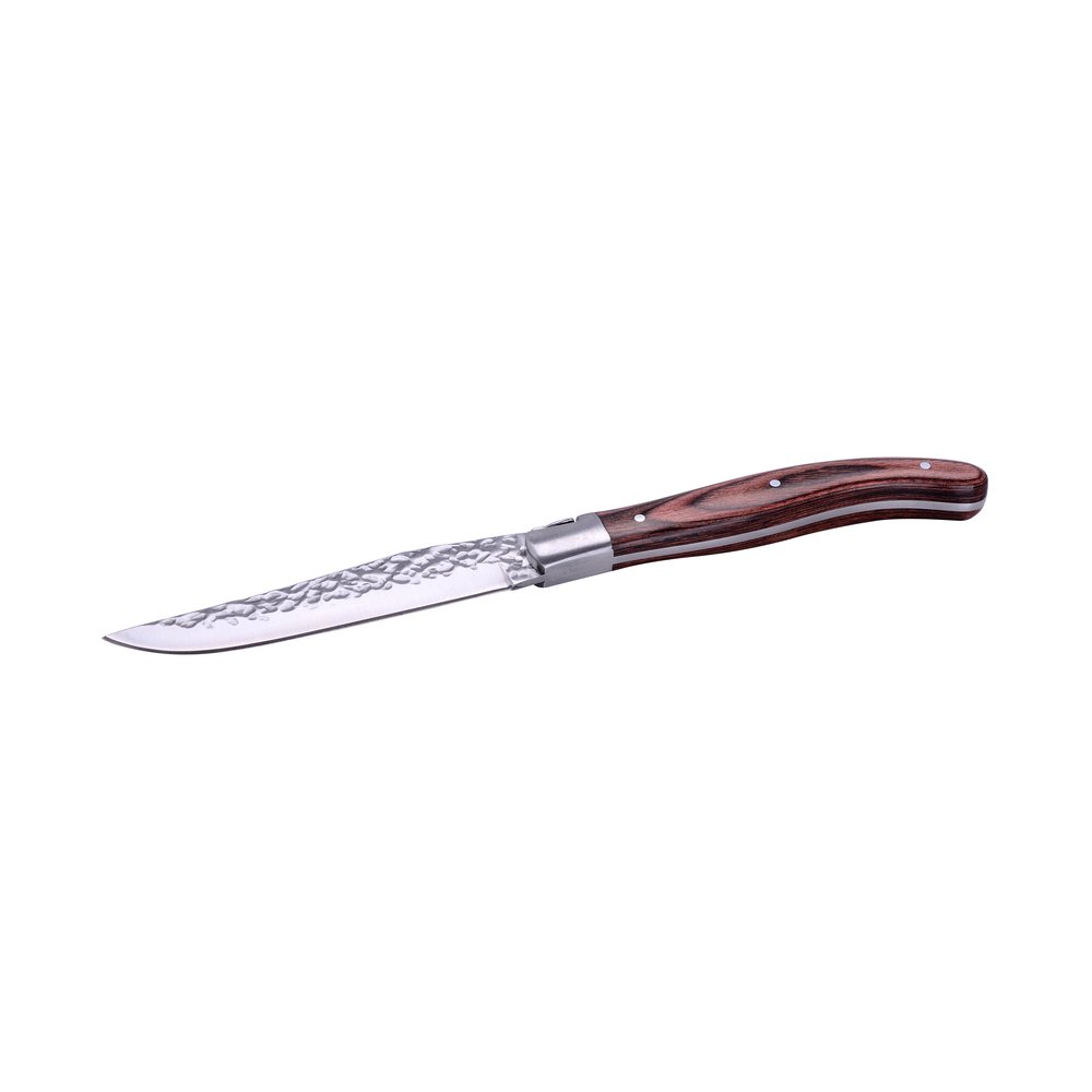 LAGUIOLE - Set di 6 Coltelli da tavola in legno di pakka - Acciaio inox - Set di Coltelli da tavola - Confezione regalo