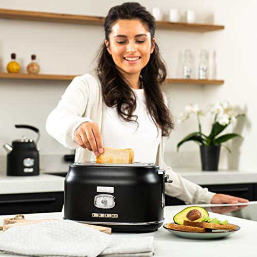 Westinghouse Retro Toaster 2 Scheiben, Abnehmbarer Brötchenaufsatz, 6 Bräunungsstufen, Brotzentrierung, Auftau-, Aufwärm… – Bild 3