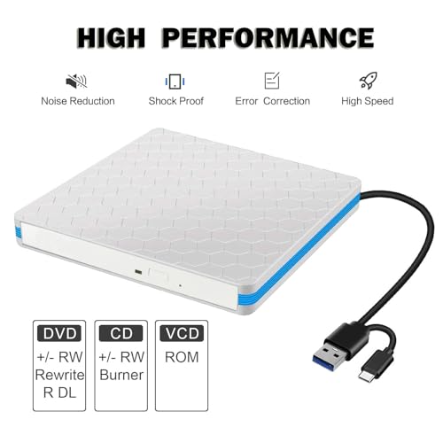 Lecteur DVD externe USB C pour PC sans lecteur de disque interne - 2