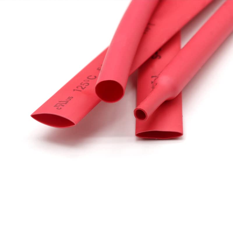 Tubos termorretráctiles, Tubo termorretráctil de PE, diámetro de 1 mm a 50 mm, 2:1, Rojo, 1 Metro(50mm)