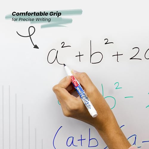 Image of Soni Officemate Fine Tip Whiteboard Markers with Duster Cap | Pack of 10 (Mix) |Black, Blue, Red & Green | 2.5 mm Tip | Eraser Cap | Non-Toxic | Smooth Writing