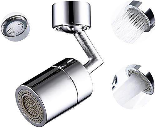 Universal Splash Filter Faucet,720°Rotatable Faucet Sprayer Head with 4-Layer Net Filter,Anti-Splash,Oxygen-Enriched Foam,Leakproof Design with Double