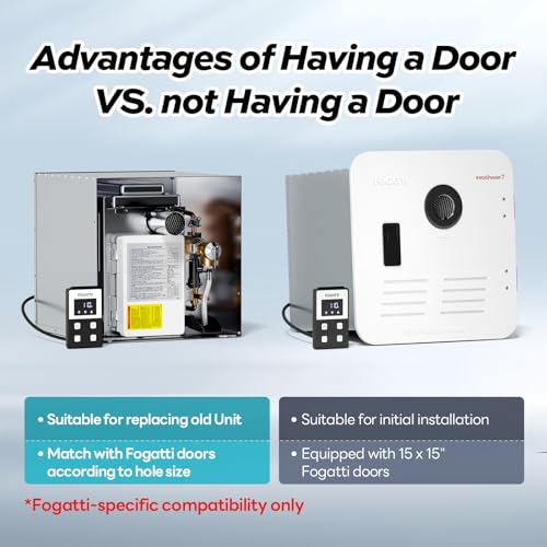 FOGATTI RV Tankless Water Heater InstaShower 7, 3 Optional Door Sizes 15"x15", 15"x18" & 18"x18" for Refitment, 12V DC, Optimized Summer Comfort Performance, Ideal for RVers' Family Use, Gen 3 by FOGATTI - Image 5